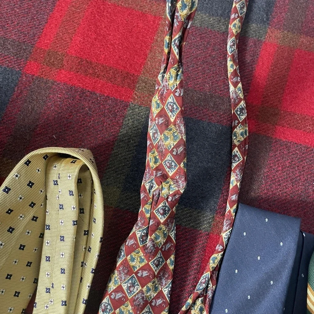 Designer Tie Lot Christian Dior Brooks Brothers Mens One Size Multicolor Silk